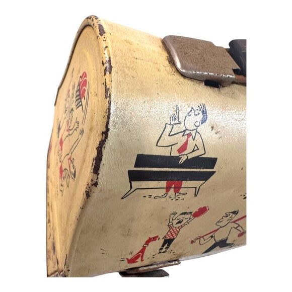 1950 American Thermos Bottle Co School Days Junior High Band Metal Lunchbox READ - Picture 10 of 14